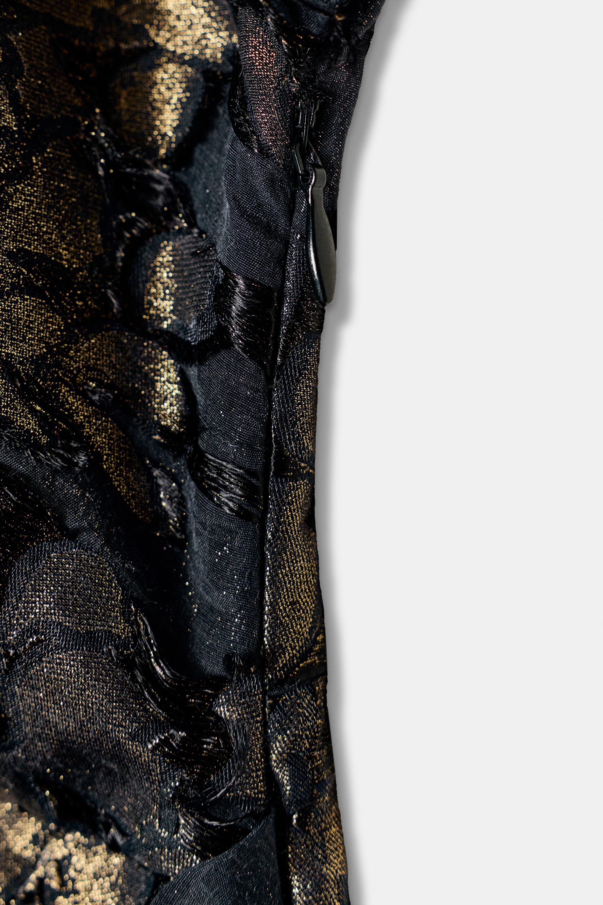 FOIL DRAPED MIDI DRESS